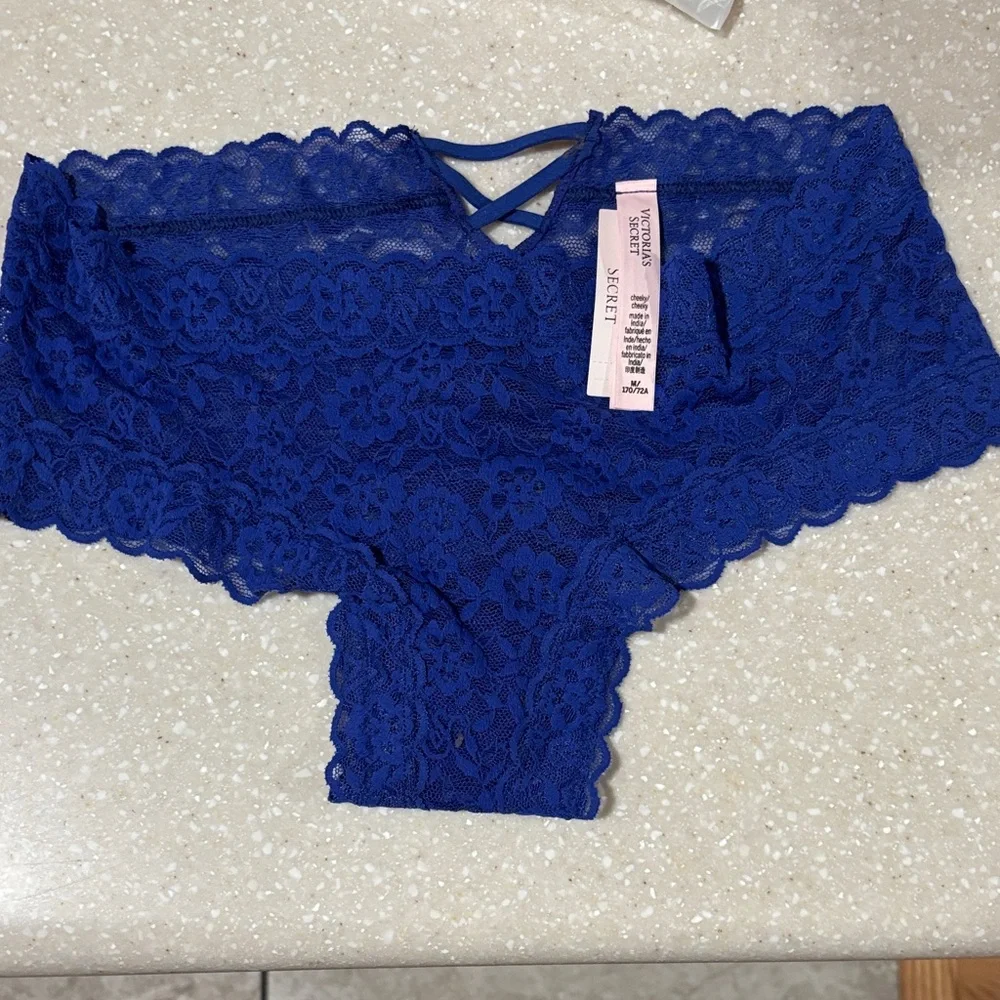 Victoria's Secret Blue Lace Boyshort Panty - Picture 1 of 4
